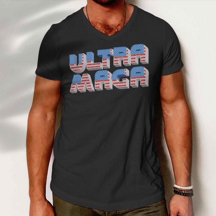 Ultra Maga Tshirt Proud Ultra Maga Make America Great Again America Tshirt United State Of America Men V-Neck Tshirt