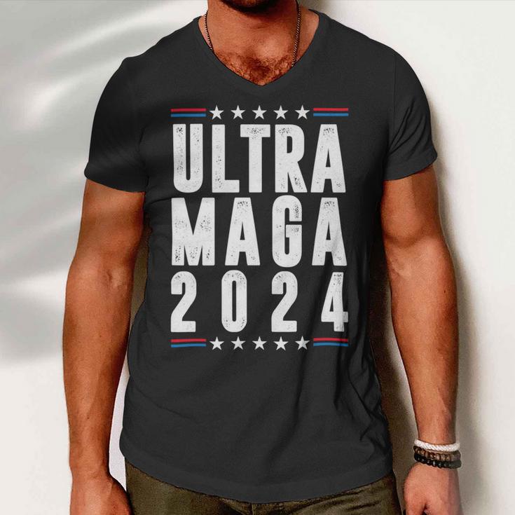 Ultra Maga Ultra Maga Funny Ultra Maga 2024 Ultra Maga And Proud Of Itultra Maga Proud V2 Men V-Neck Tshirt