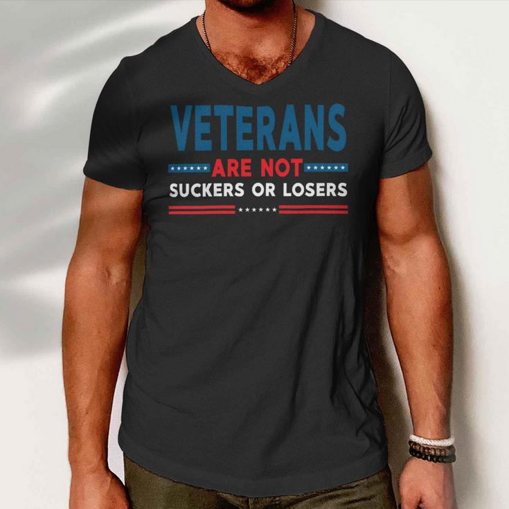 Veteran Veterans Are Not Suckers Or Losers 220 Navy Soldier Army Military Men V-Neck Tshirt