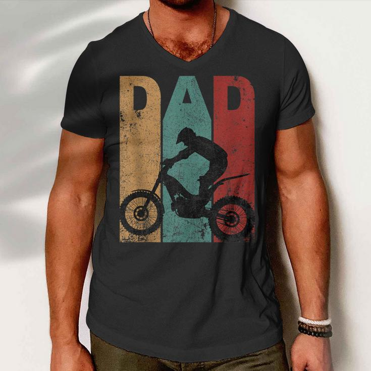 Vintage Motocross Dad Dirt Bike Fathers Day 4Th Of July Men V-Neck Tshirt