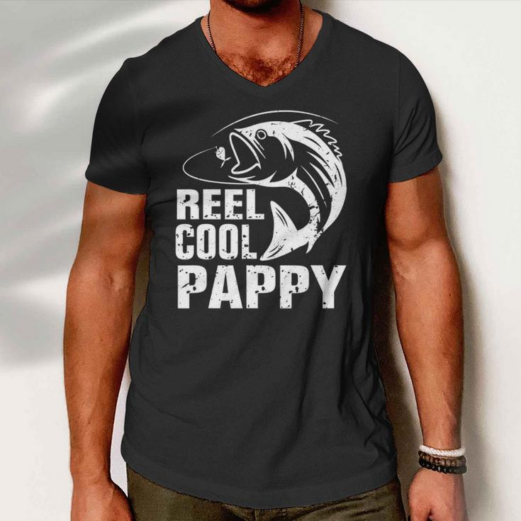 Vintage Reel Cool Pappy Fishing Fathers Day Gift Men V-Neck Tshirt