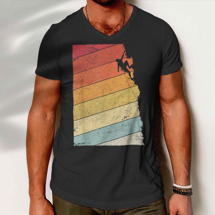 Vintage Retro Rock Climber 180 Shirt Men V-Neck Tshirt