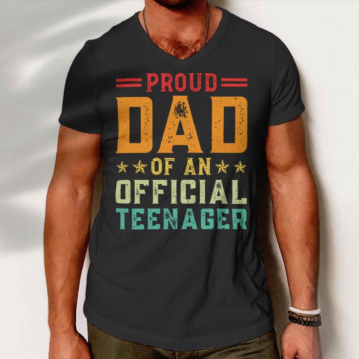 Vintage Thirteen Retro Proud Dad Of An 544 Shirt Men V-Neck Tshirt