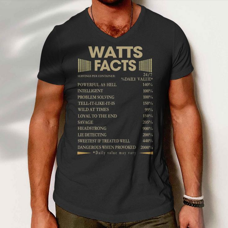 Watts Name Gift Watts Facts Men V-Neck Tshirt