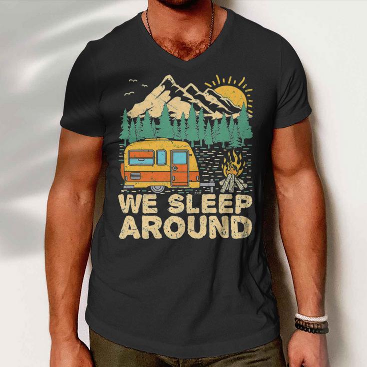 We Sleep Funny Camping Men V-Neck Tshirt