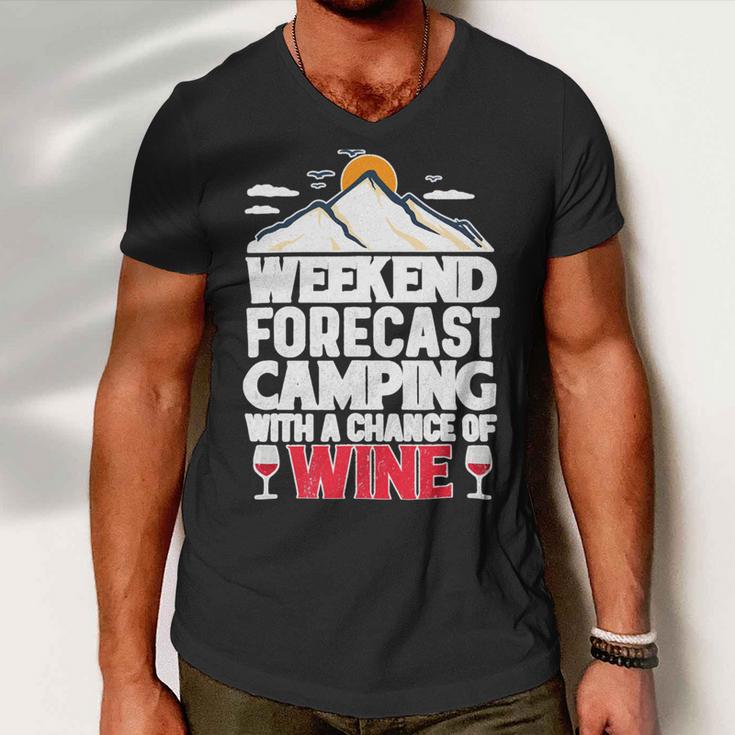 Weekend Forcast Camping Retro Vintage 27 Shirt Men V-Neck Tshirt