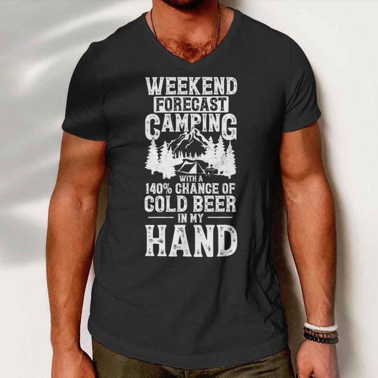 Weekend Forecast Camping With A Chance Active 24 Shirt Men V-Neck Tshirt