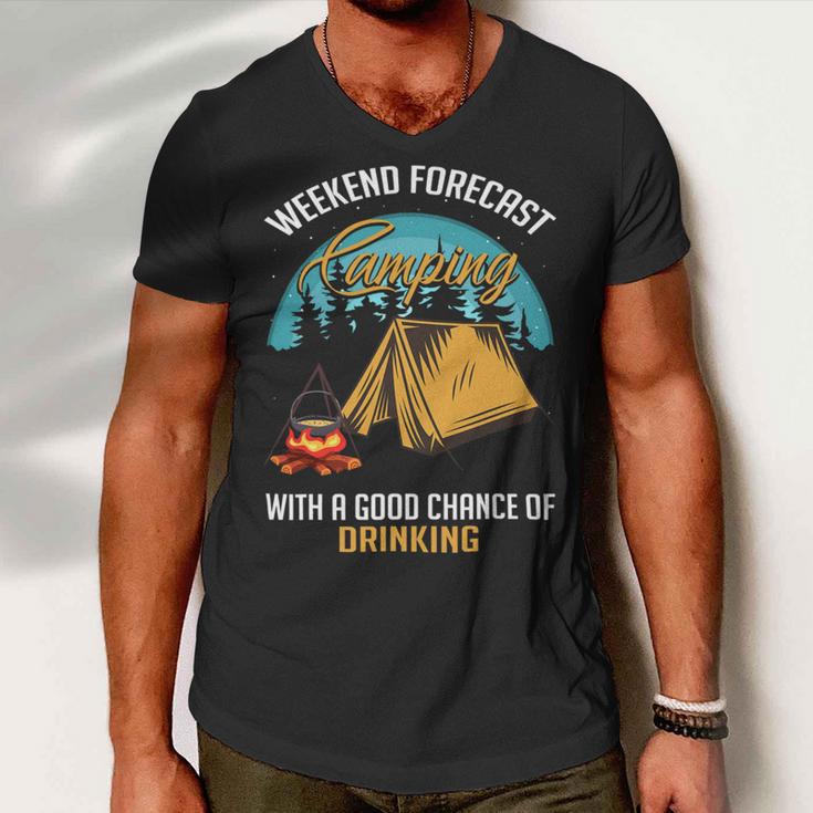 Weekend Forecast Camping With A Good 15 Shirt Men V-Neck Tshirt