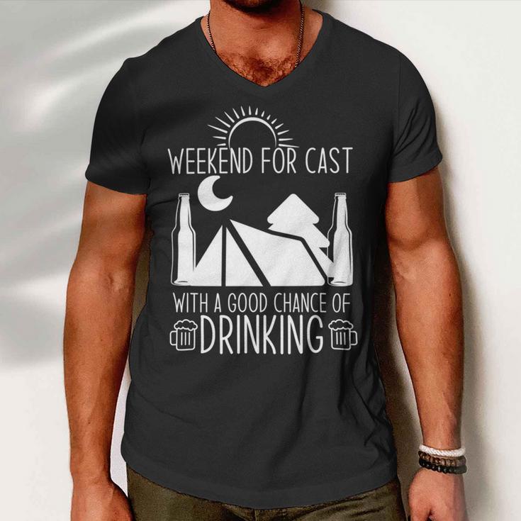 Weekend Forecast Camping With A Good 17 Shirt Men V-Neck Tshirt