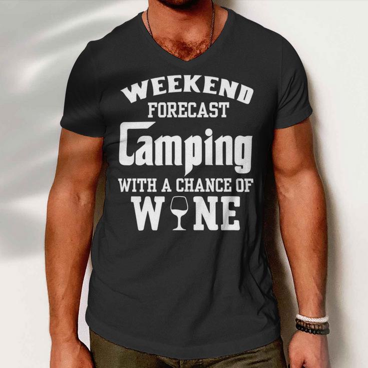 Weekend Forecast Camping With Wine 12 Shirt Men V-Neck Tshirt