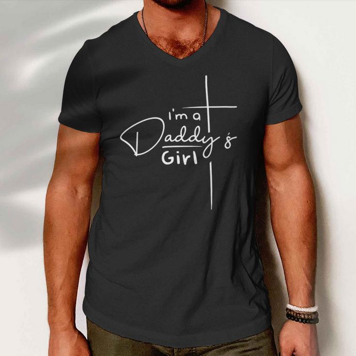 Womens Im A Daddys Girl - Christian Gifts - Funny Faith Based V-Neck Men V-Neck Tshirt