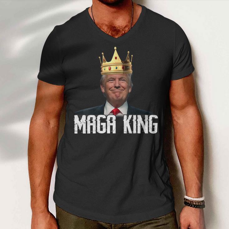 Womens Maga King Shirt The Great Maga King Trump Ultra Maga Men V-Neck Tshirt