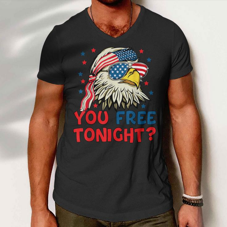 You Free Tonight Bald Eagle Mullet American Flag 4Th Of July Men V-Neck Tshirt