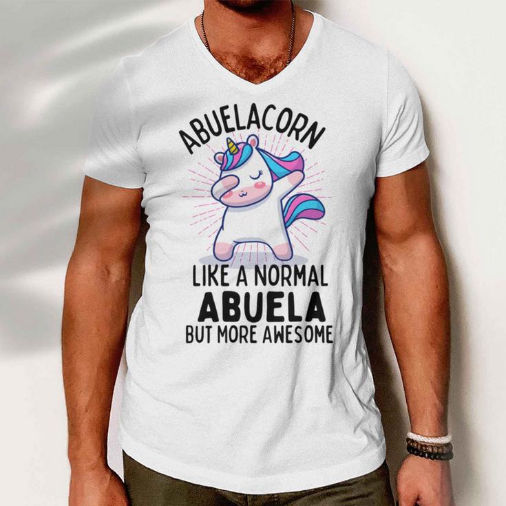 Abuelacorn Funny Unicorn Dabbing Gift Like A Normal Abuela But More Awesome Men V-Neck Tshirt