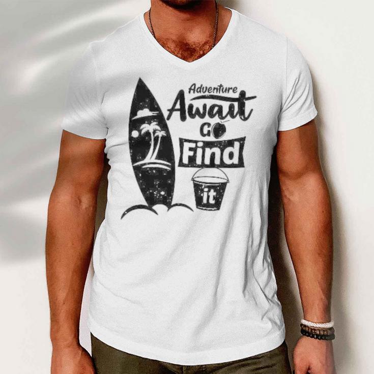 Adventure Await Go Find Itsummer Shirt Travel Tee Adventure Shirts Action Shirt Funny Tees Graphic Tees Men V-Neck Tshirt