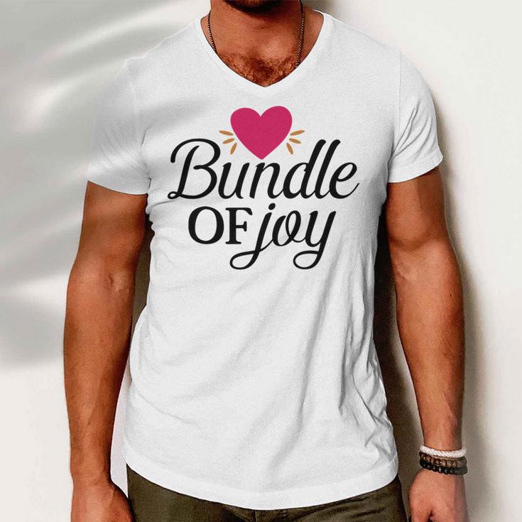 Baby Shower Text Design Bundle Of Joy Heart Men V-Neck Tshirt