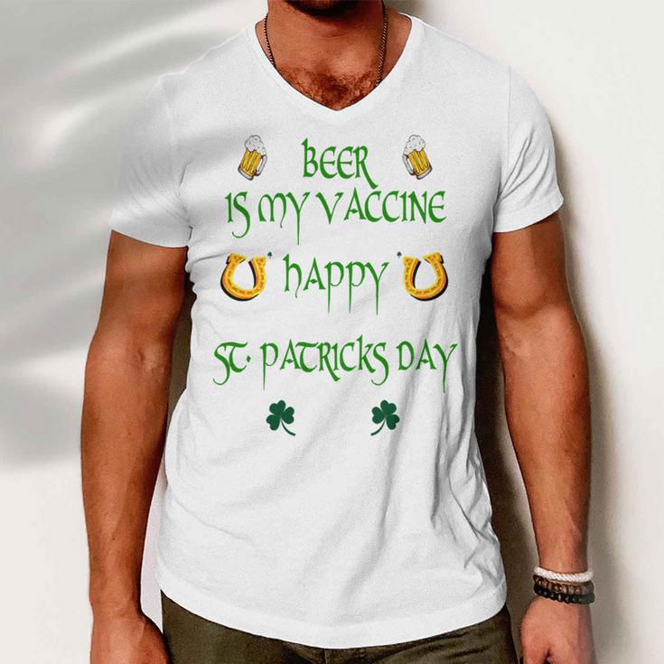 Beer Is My Vaccine Funny St Patricks 608 Shirt Men V-Neck Tshirt