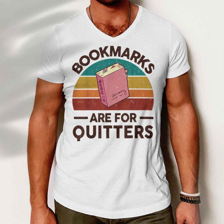 Bookmarks Are For Quitters Men V-Neck Tshirt