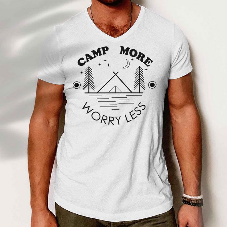 Camp More Worry Less Camping Lovers Men V-Neck Tshirt