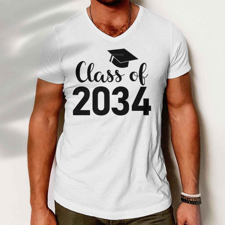 Class Of 2034 Grow With Me - Handprints Go On The Back Men V-Neck Tshirt