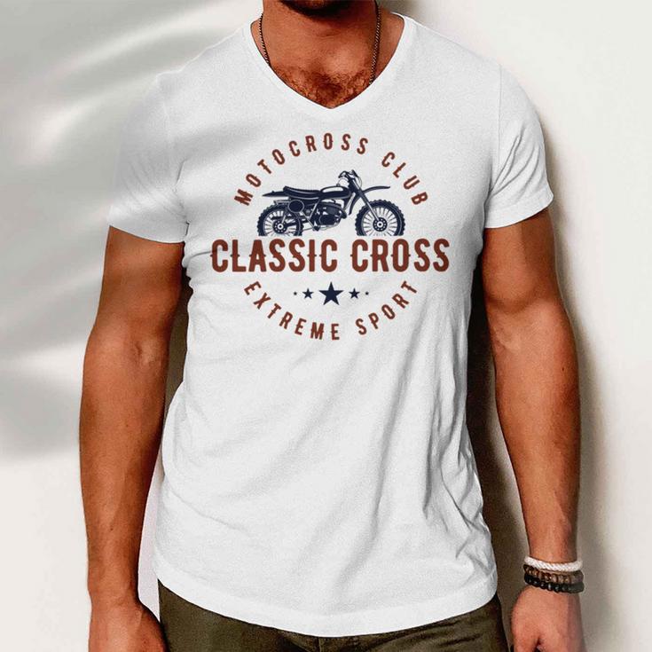 Classic Motor Cross Club Men V-Neck Tshirt