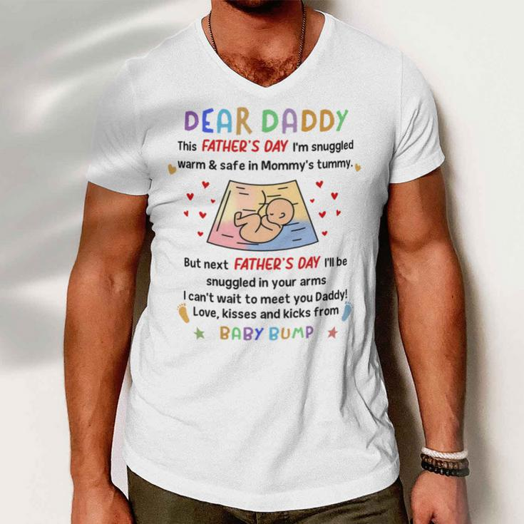 Dear Daddy I Cant Wait To Meet You Baby Bump Mug Men V-Neck Tshirt