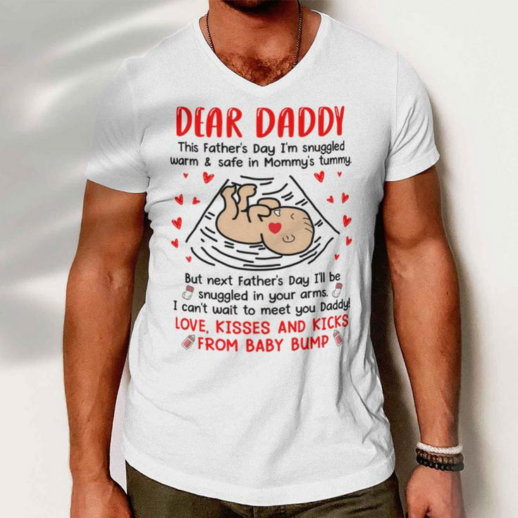 Dear Daddy I Cant Wait To Meet You Fathers Day Mug Men V-Neck Tshirt