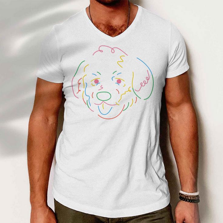 Dog Distraction Sticker Design Funny Dog Distraction Stickers Men V-Neck Tshirt