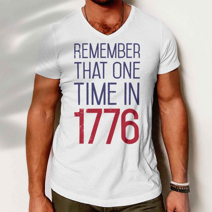 Fourth Of July Remember 1776 Funny 744 Shirt Men V-Neck Tshirt