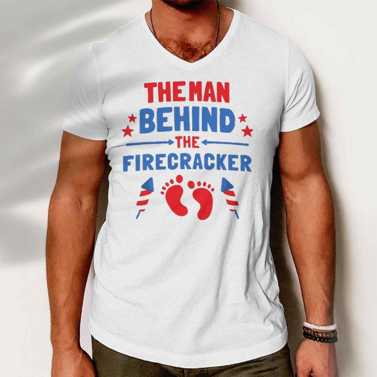 Funny 4Th Of July The Man Behind The Firecracker Daddy Men V-Neck Tshirt