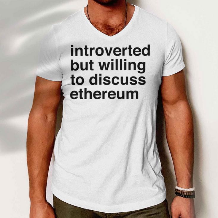 Funny Introverted Ethereum Gift Men V-Neck Tshirt