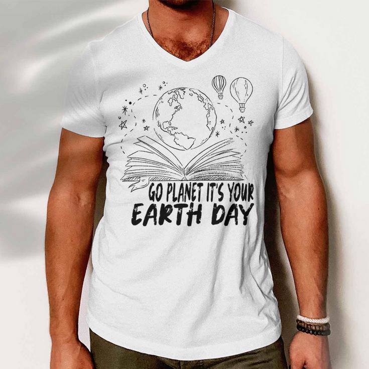 Go Planet Its Your Earth Day V2 Men V-Neck Tshirt