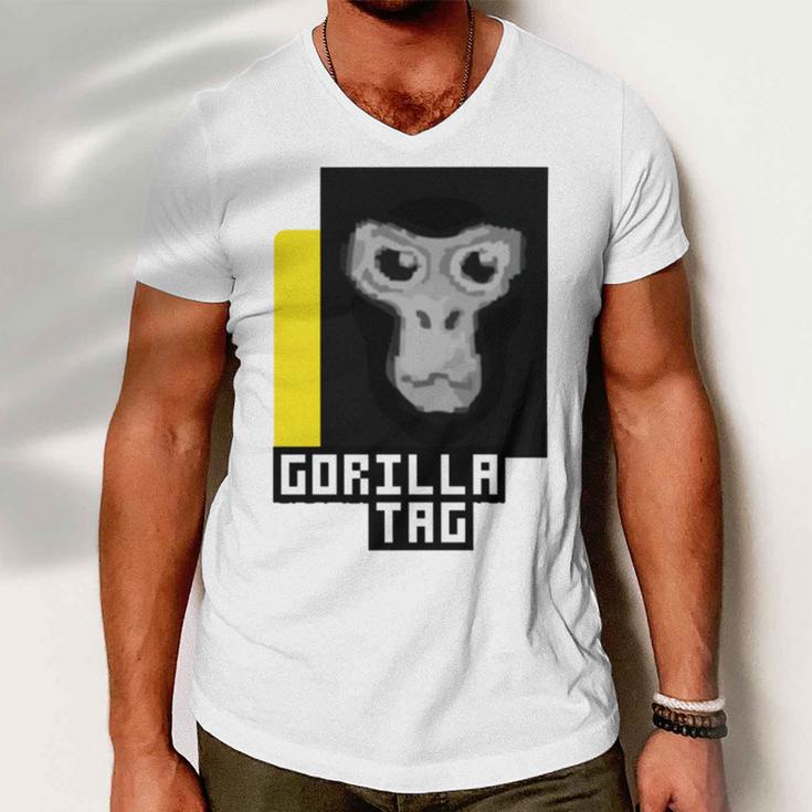 Gorilla Tag Pfp Maker Gorilla Tag Yellow Men V-Neck Tshirt