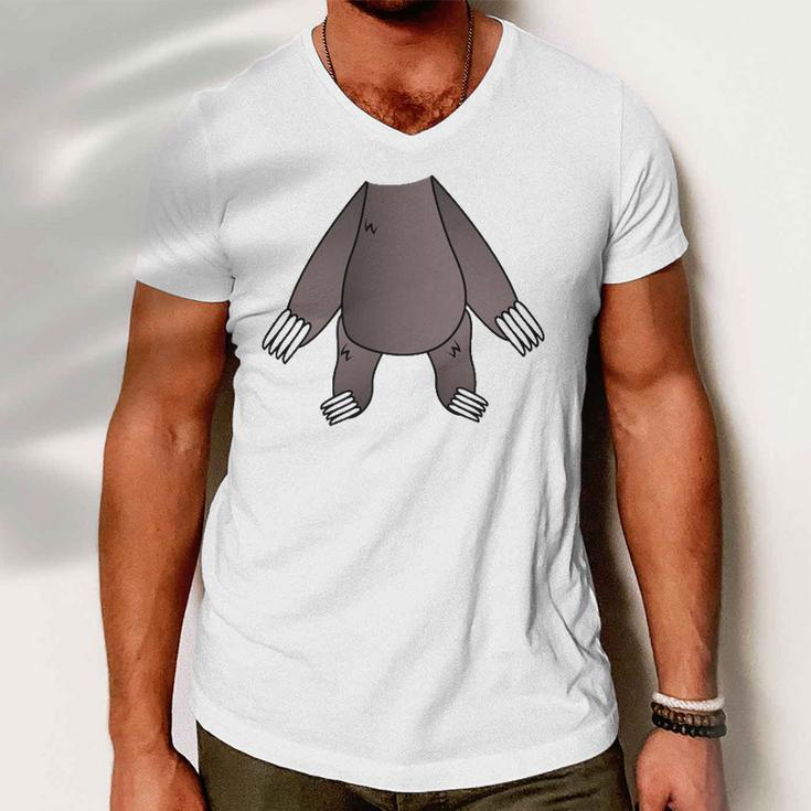 Halloween Sloth Head Cute Lazy Animal Fans Gift Men V-Neck Tshirt