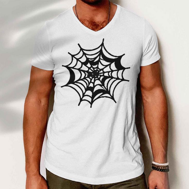 Halloween Spider Web Pattern Men V-Neck Tshirt