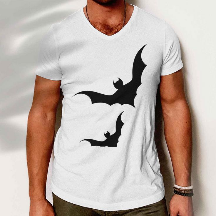 Halloween Two Bats Pattern Men V-Neck Tshirt