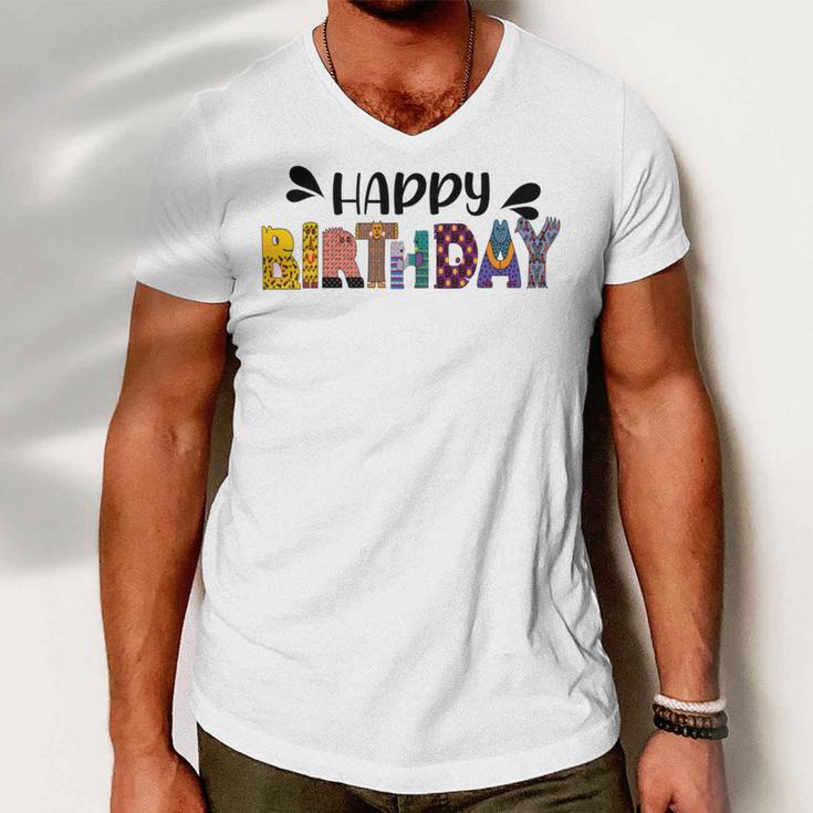 Happy Birthday V2 Men V-Neck Tshirt