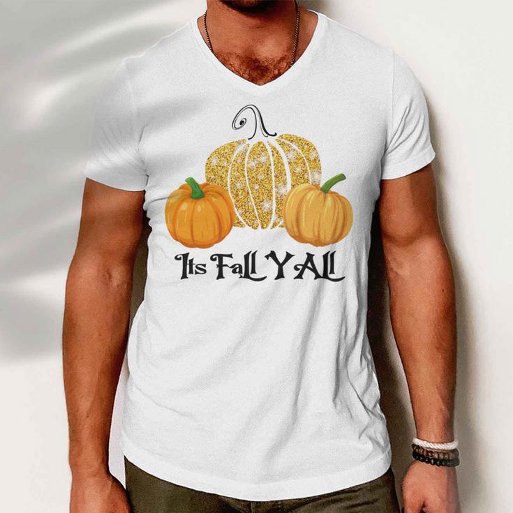 Happy Fall Yall Its Fall Yall Leopard Print Pump V2 Men V-Neck Tshirt