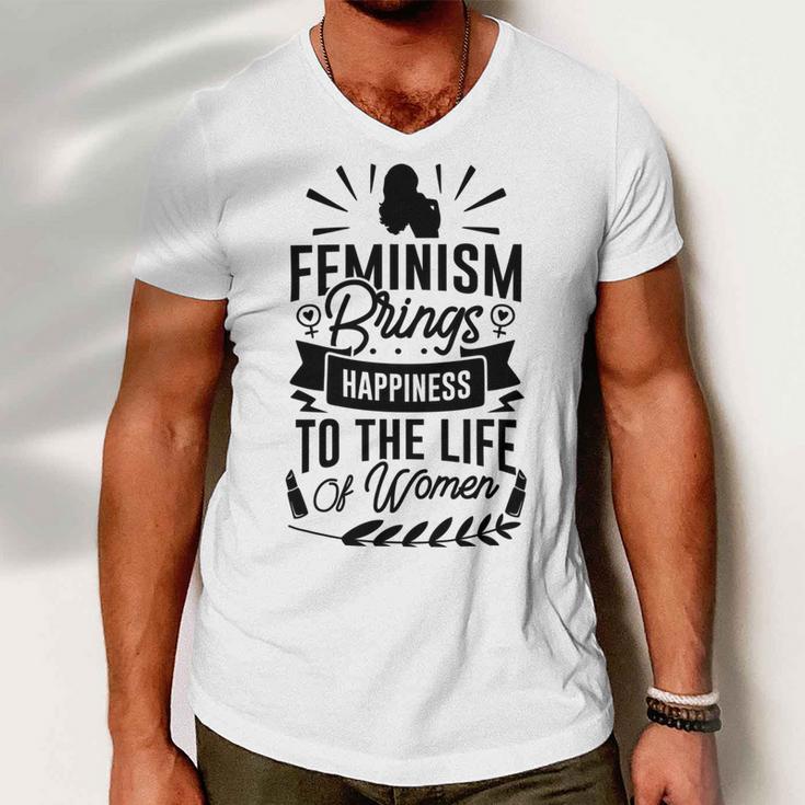 Happy Feminist Men V-Neck Tshirt