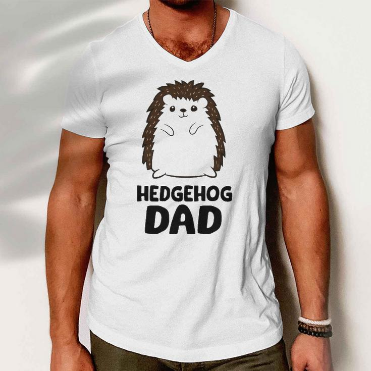 Hedgehog Dad Fathers Day Cute Hedgehog Men V-Neck Tshirt