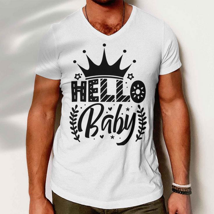 Hello Baby Graphic Design For New Coming Babys Men V-Neck Tshirt