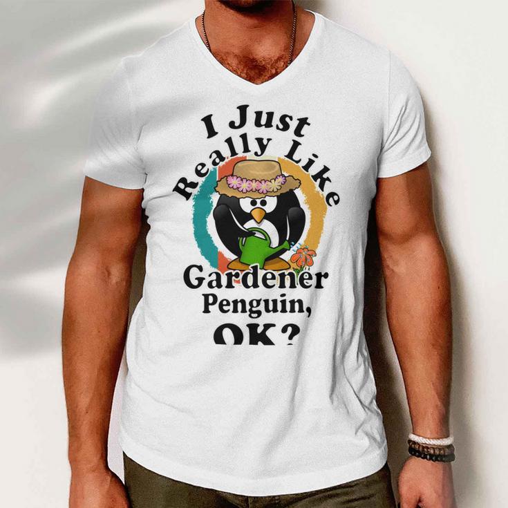 I Really Like Gardener Penguin Ok Men V-Neck Tshirt