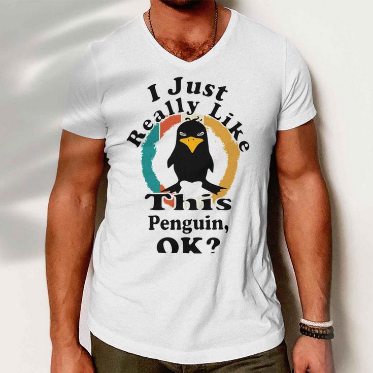 I Really Like This Penguin Ok Men V-Neck Tshirt