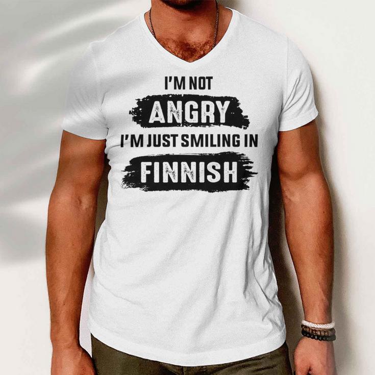 Im Not Angry Im Just Smiling In Finnish Men V-Neck Tshirt