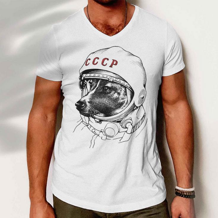 Laika Space Traveler Men V-Neck Tshirt