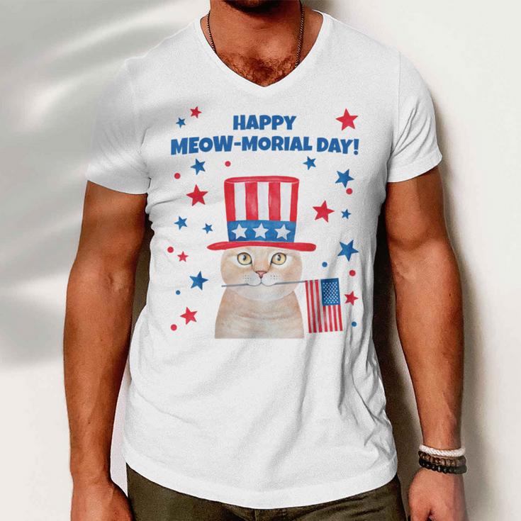 Memorial Day Cat Meowmorial Day Men V-Neck Tshirt