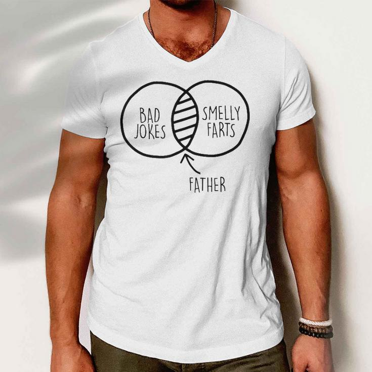 Mens Funny Gift For Fathers Day Tee Father Mix Of Bad Jokes Men V-Neck Tshirt