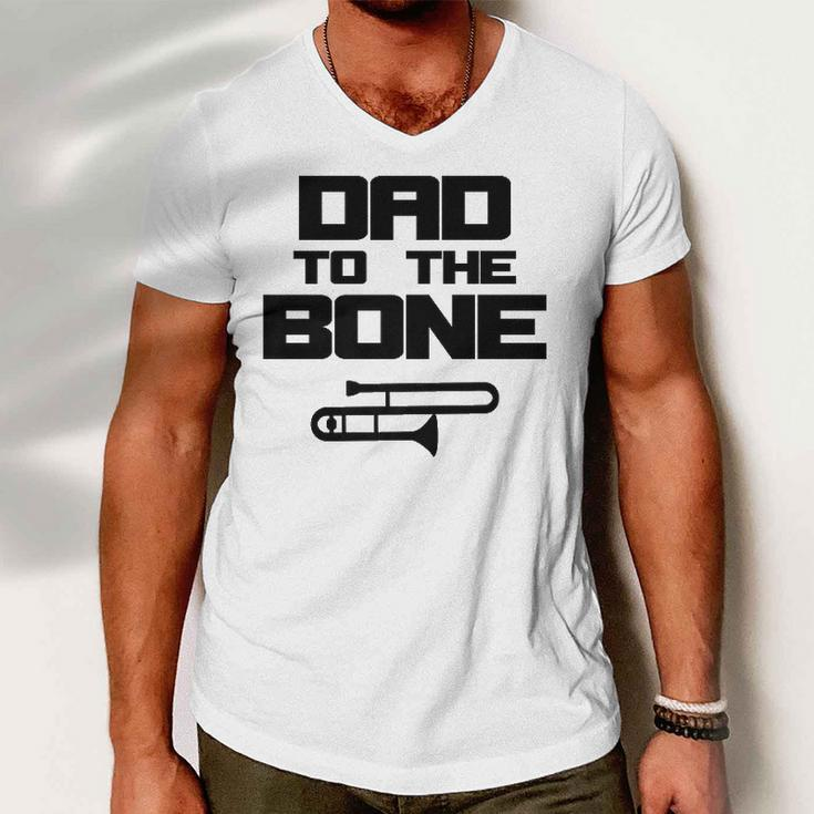 Mens School Marching Band Parent Funny Trombone Dad Men V-Neck Tshirt