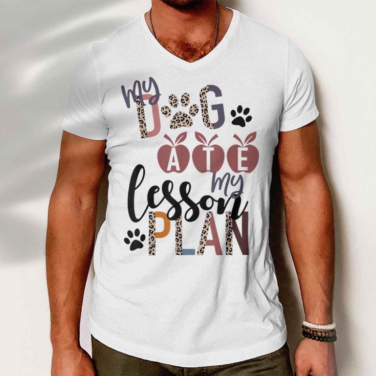 My Dog Ate My Lesson Plans Men V-Neck Tshirt