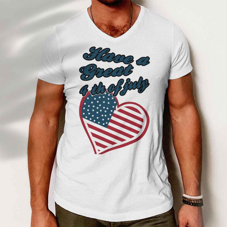 Official Have A Great 4Th Of July Men V-Neck Tshirt